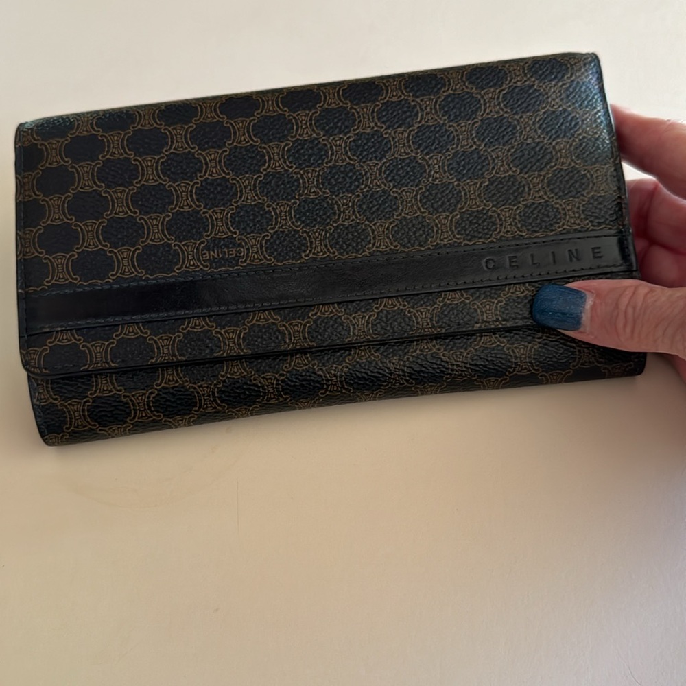 Celine long wallet macadam brown PVC x leather Authentic - Picture 2 of 13